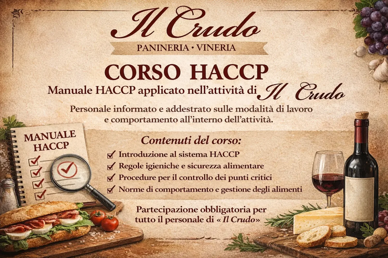 HACCP – Manuale di Autocontrollo “Il Crudo”